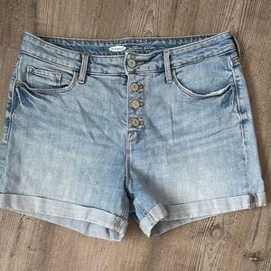 Old Navy Women's button Fly  Blue Denim Shorts size 10